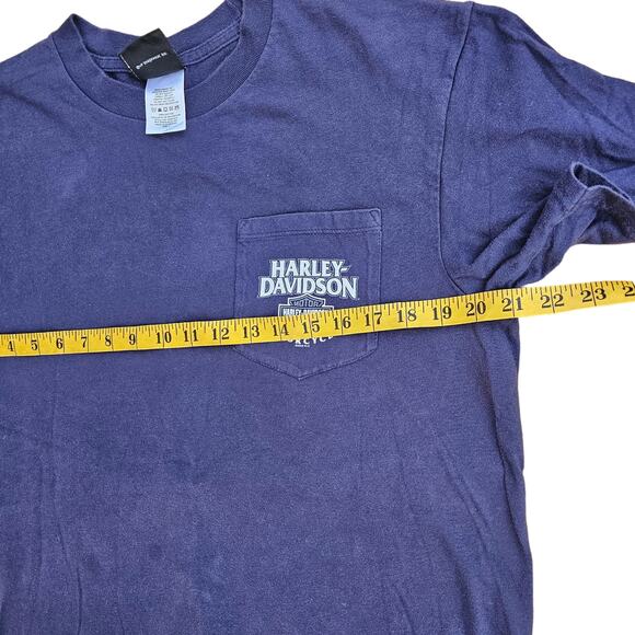 Harley Davidson Windsor, Ontario Canada‎ Blue T-Shirt Chest 42" L - Picture 10 of 11